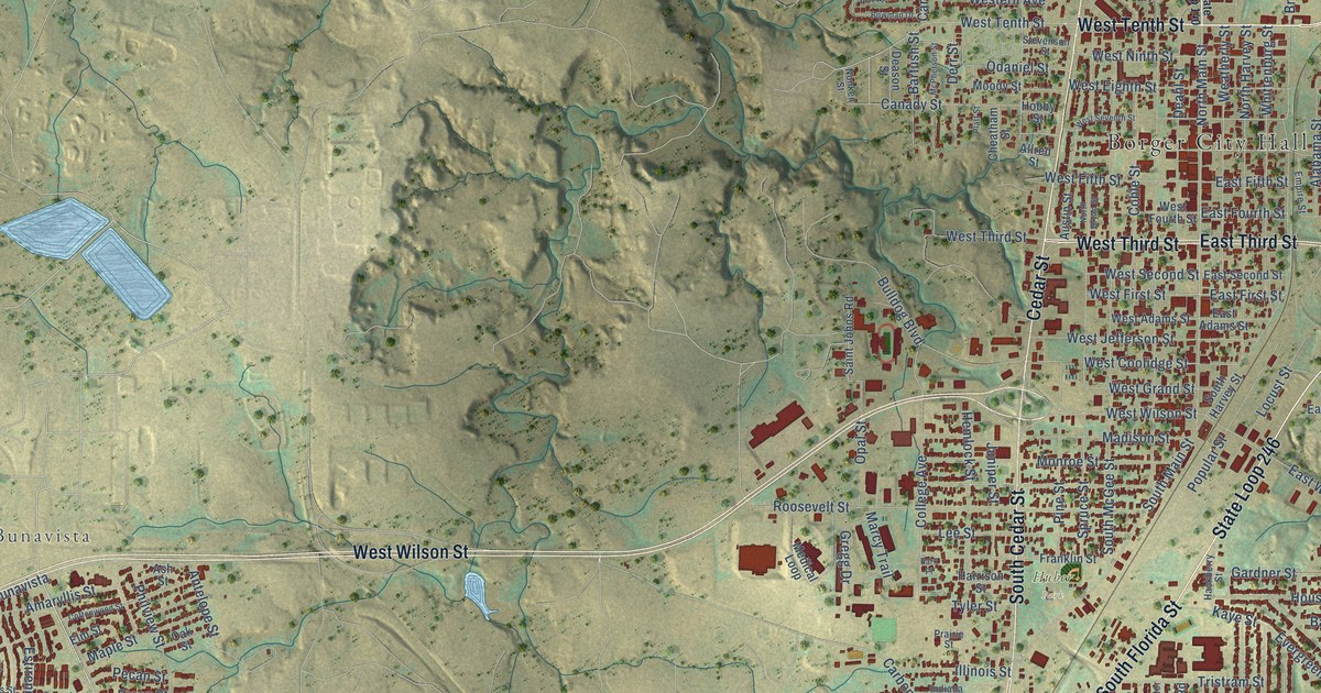 Map of Borger, Texas in 2026