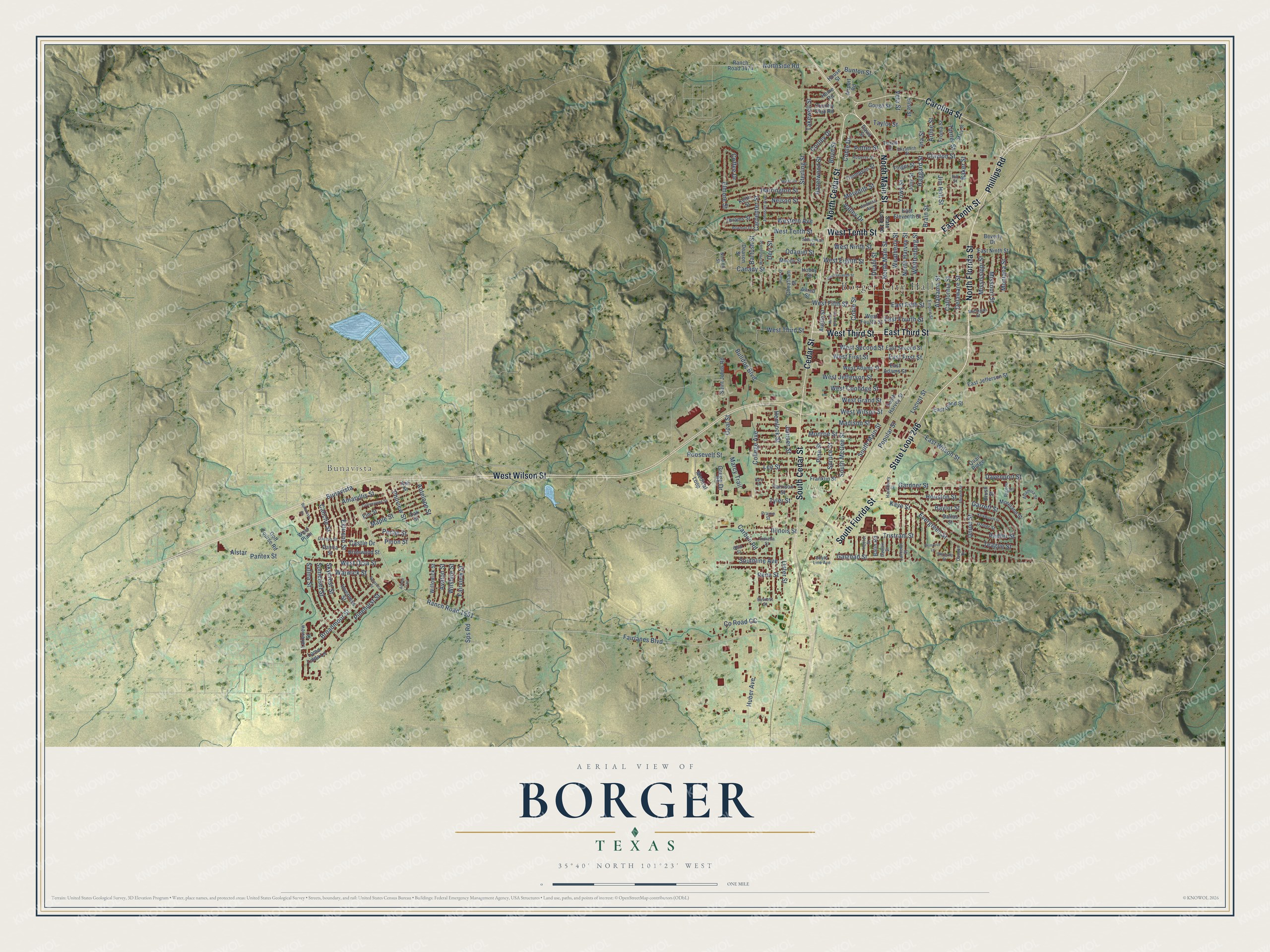 Watermarked full-map preview of Borger, Texas