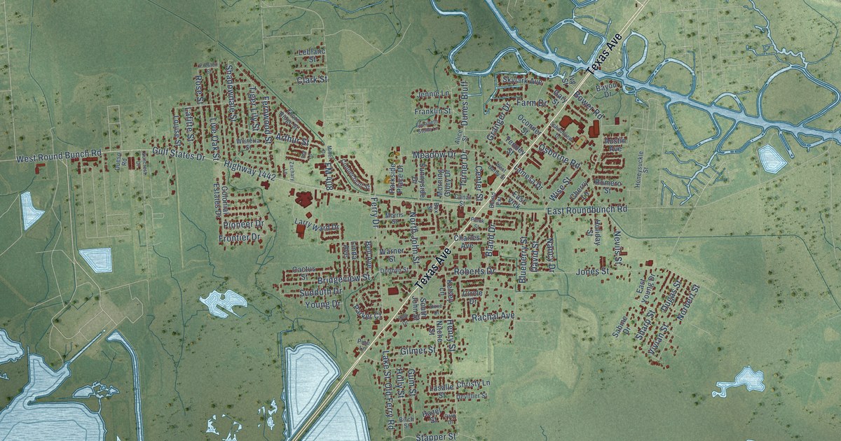 Map of Bridge City, Texas in 2026