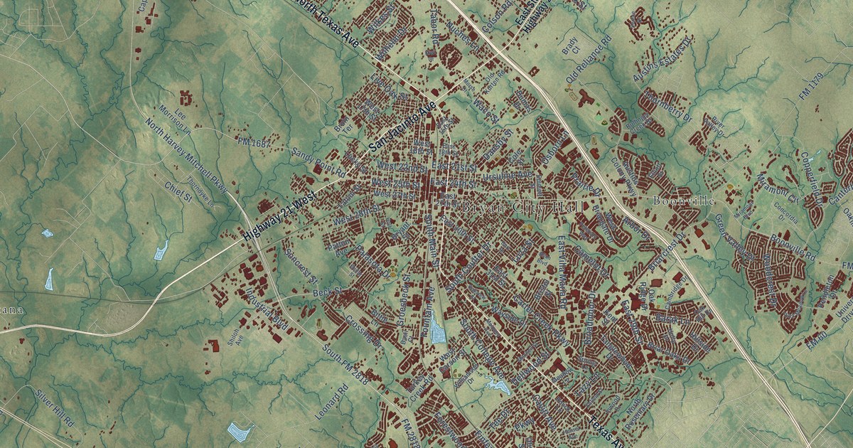 Map of Bryan, Texas in 2026