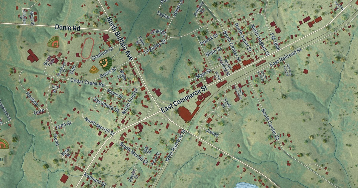 Map of Buffalo, Texas in 2026