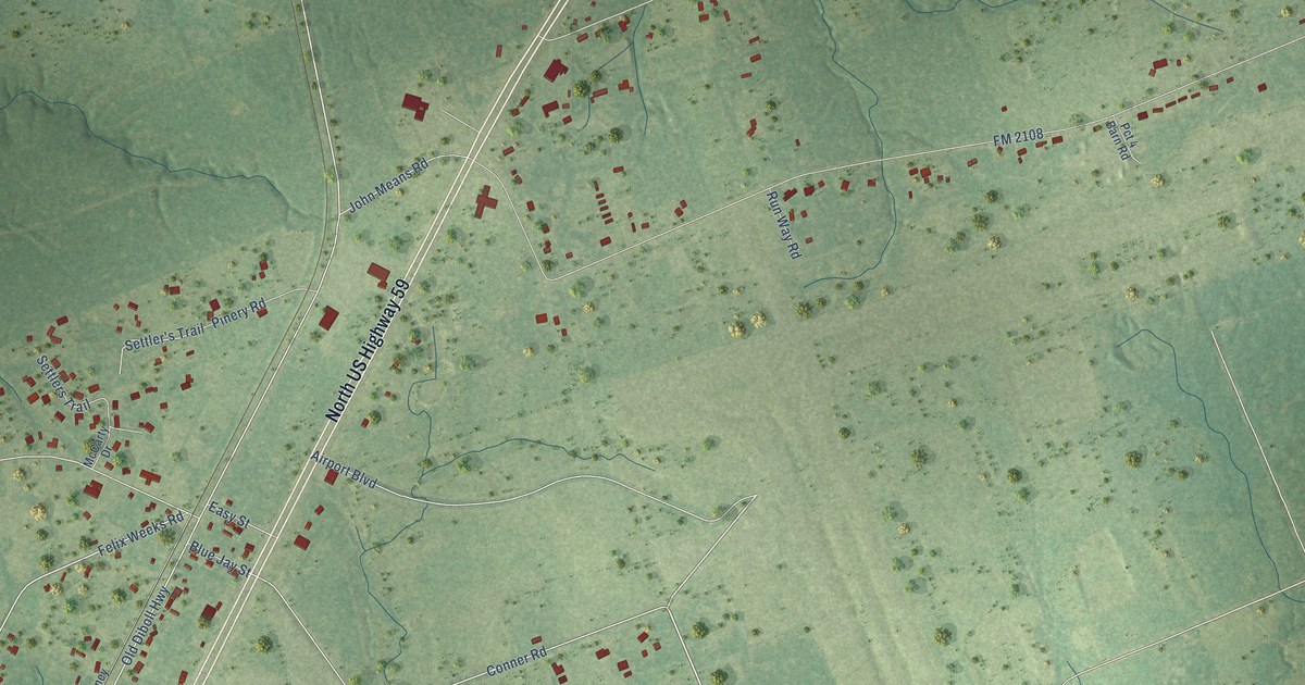 Map of Burke, Texas in 2026