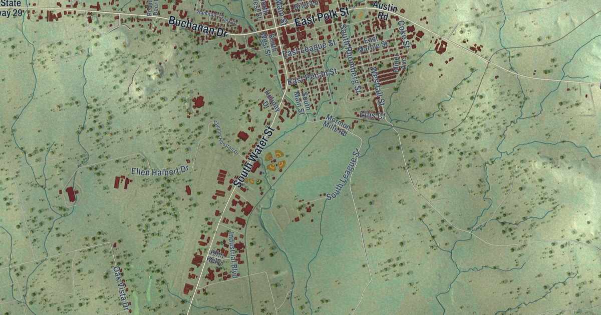 Map of Burnet, Texas in 2026