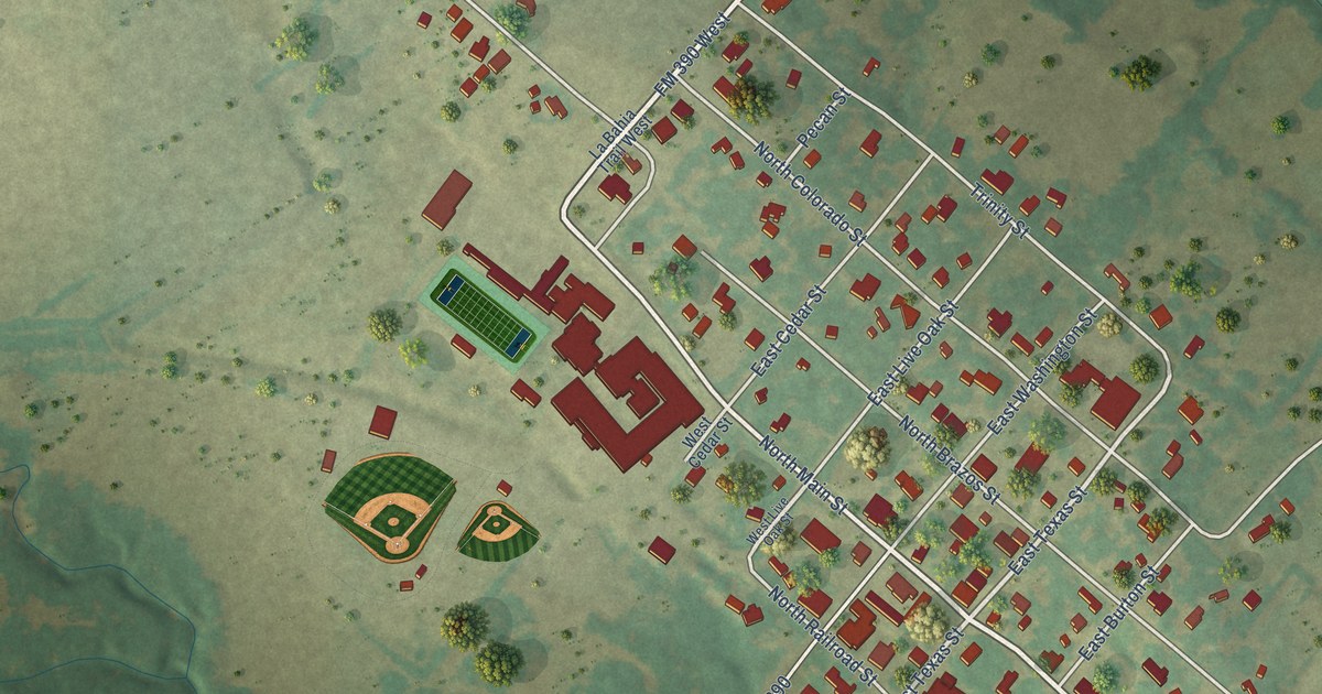 Map of Burton, Texas in 2026