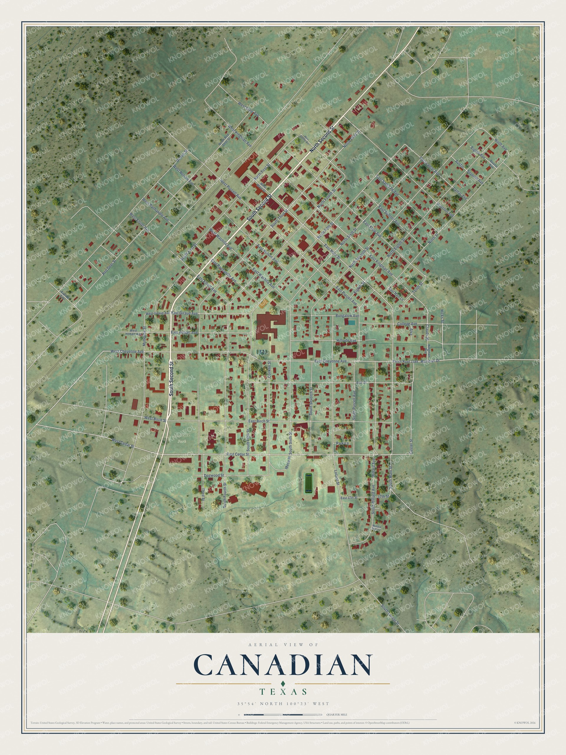 Watermarked full-map preview of Canadian, Texas