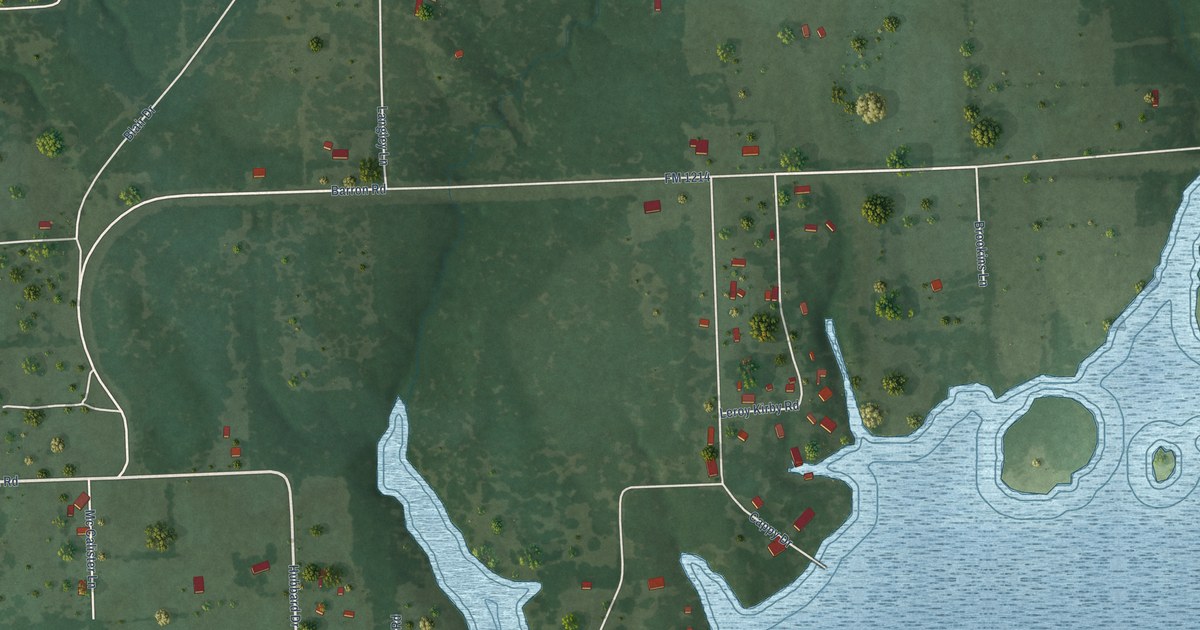 Map of Caney City, Texas in 2026