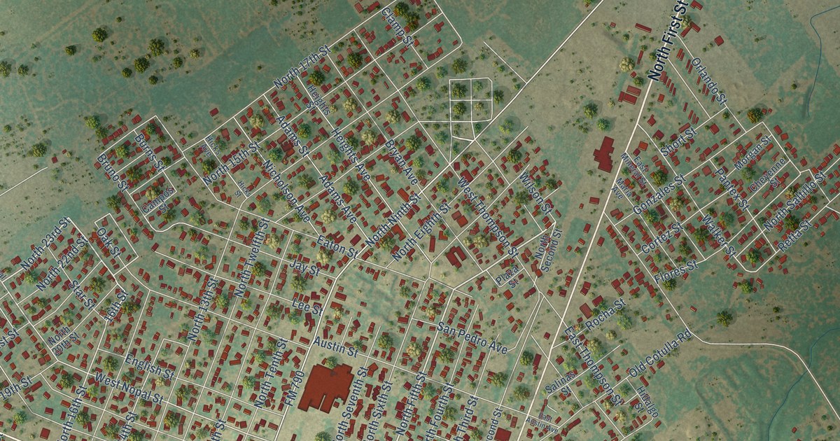 Map of Carrizo Springs, Texas in 2026