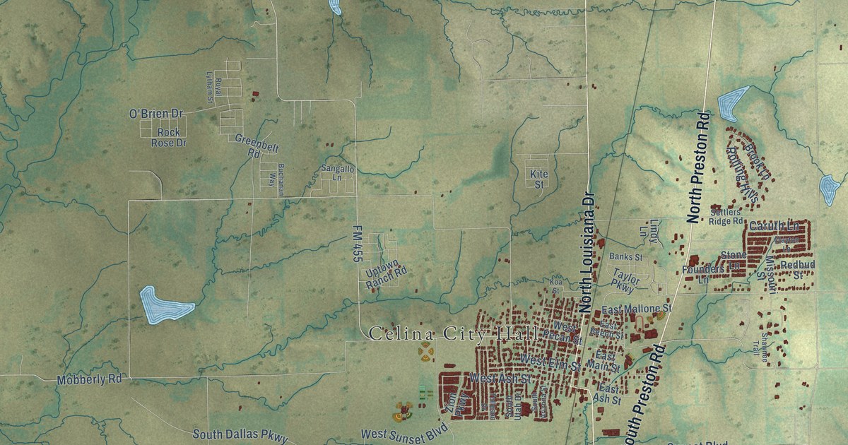 Map of Celina, Texas in 2026