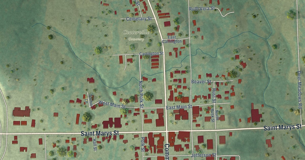 Map of Centerville, Texas in 2026