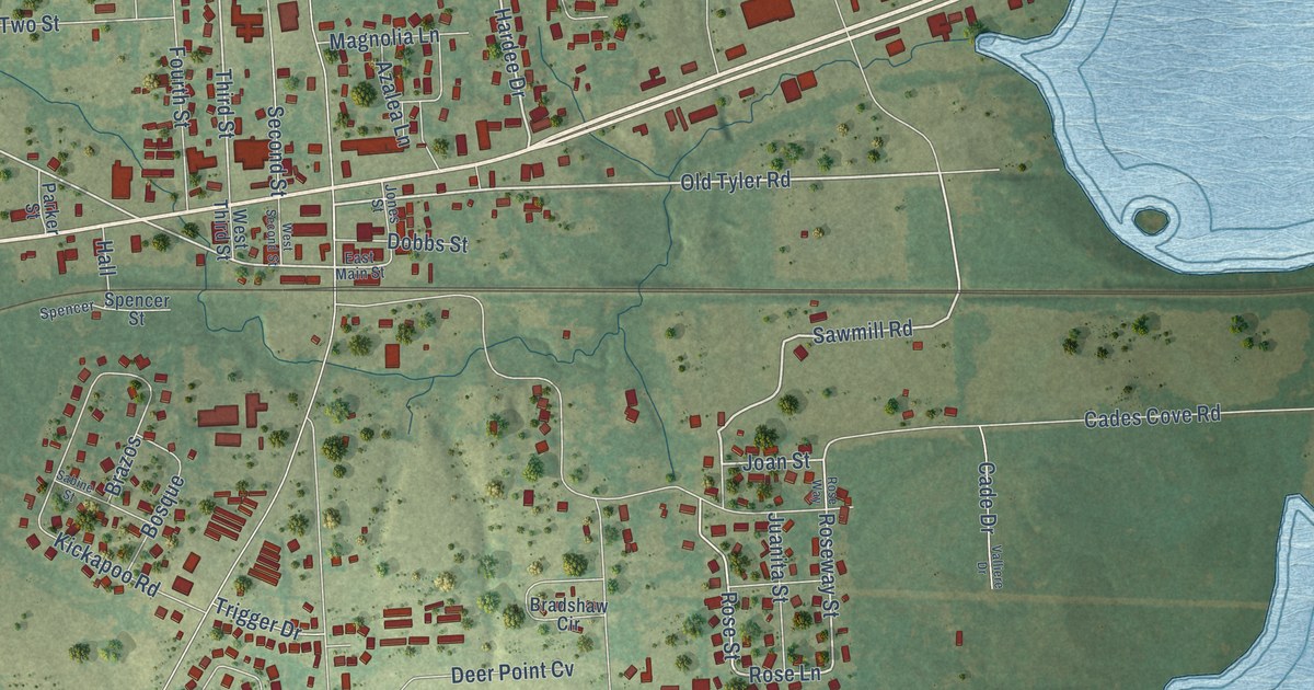 Map of Chandler, Texas in 2026