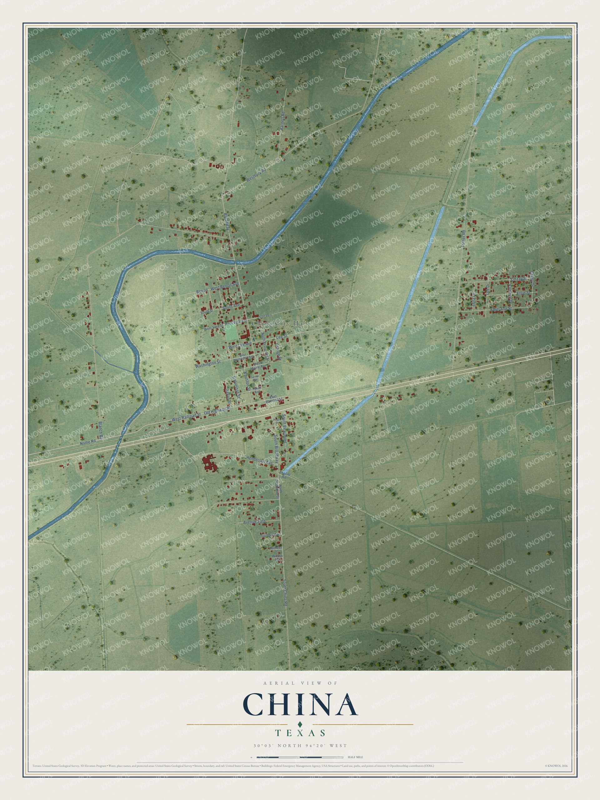 Watermarked full-map preview of China, Texas