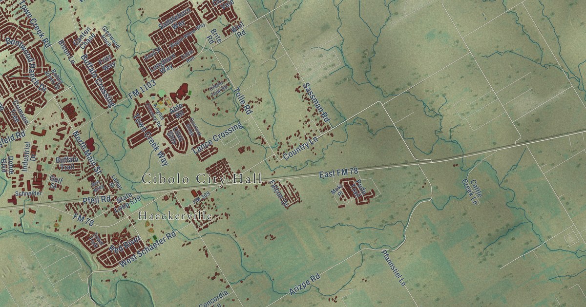 Map of Cibolo, Texas in 2026