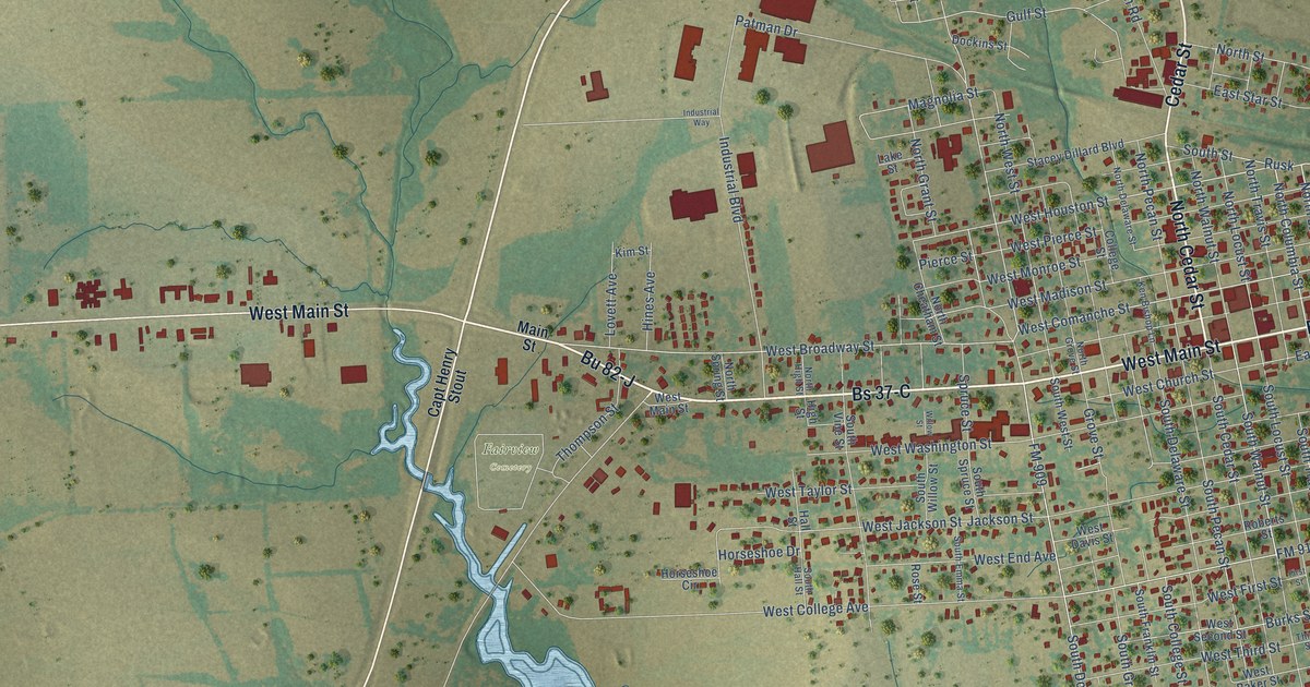 Map of Clarksville, Texas in 2026