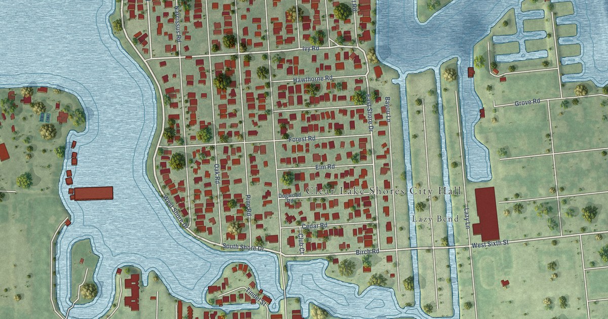 Map of Clear Lake Shores, Texas in 2026