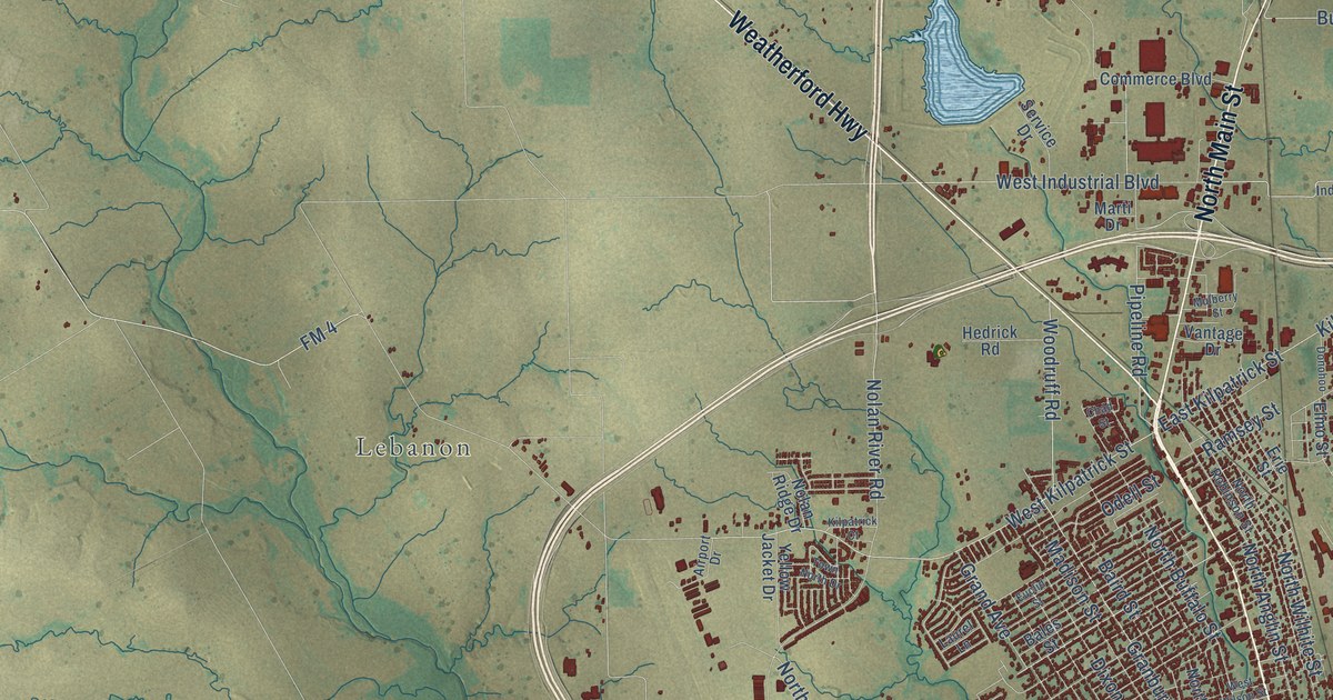 Map of Cleburne, Texas in 2026