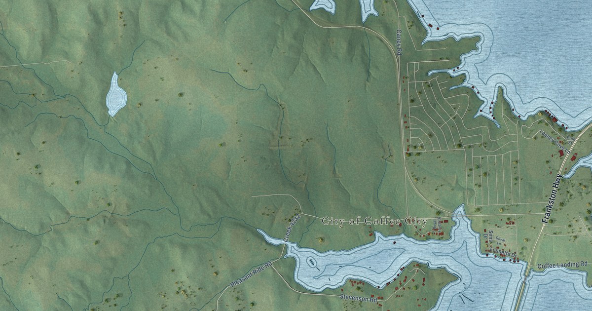 Map of Coffee City, Texas in 2026