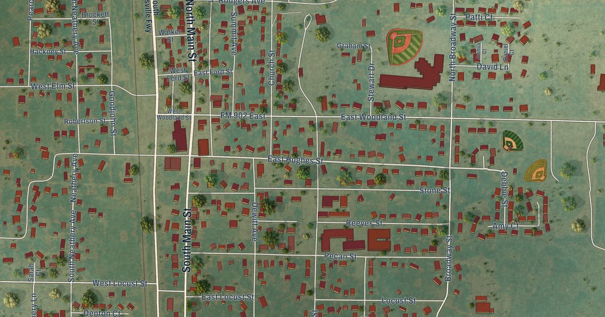 Map of Collinsville, Texas in 2026