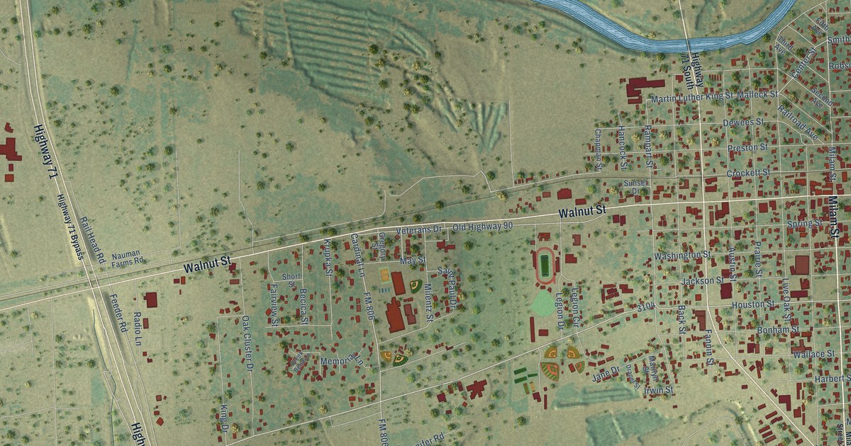 Map of Columbus, Texas in 2026