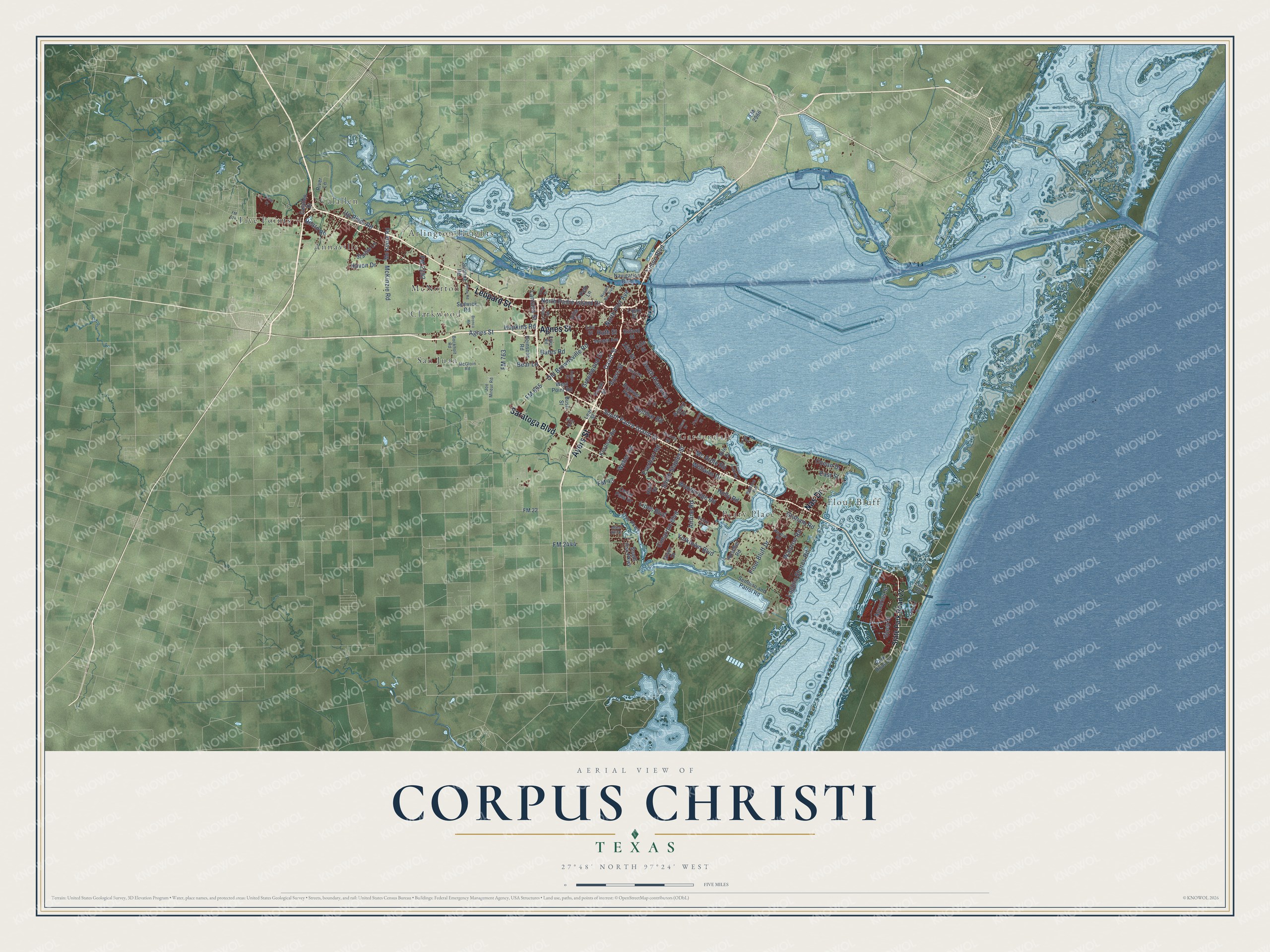 Watermarked full-map preview of Corpus Christi, Texas