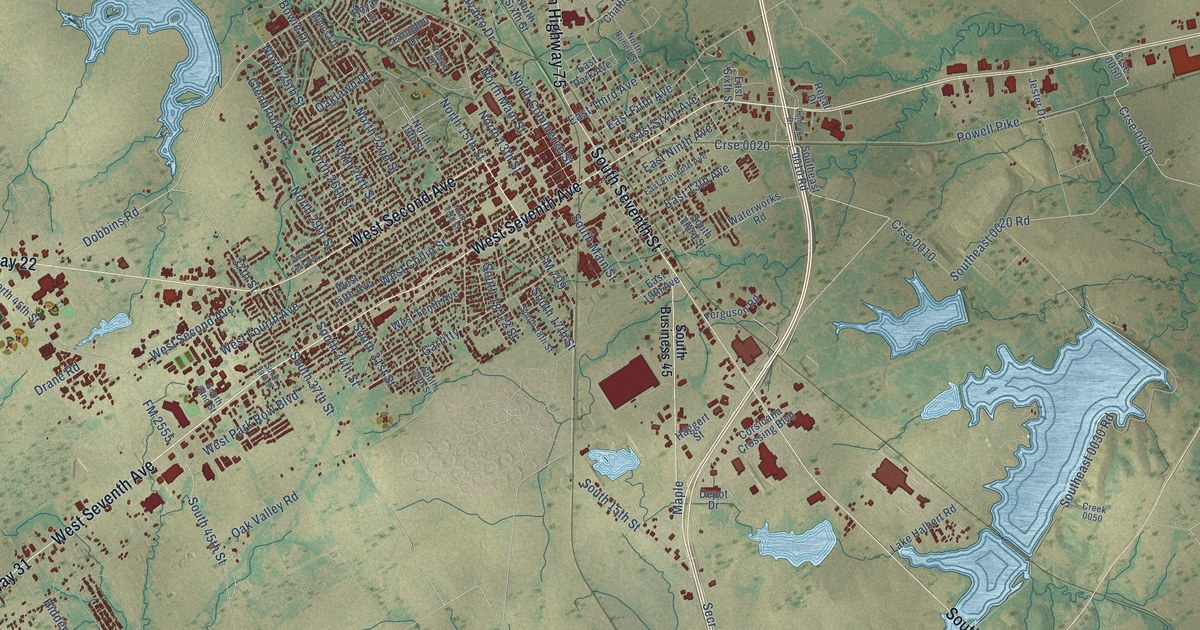 Map of Corsicana, Texas in 2026