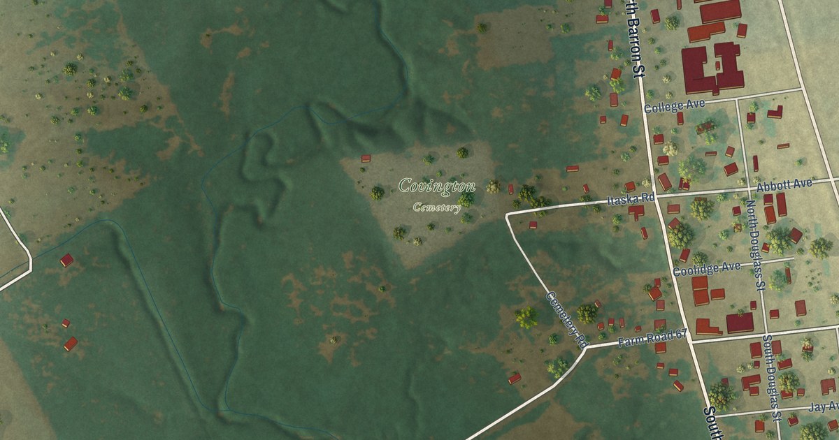 Map of Covington, Texas in 2026