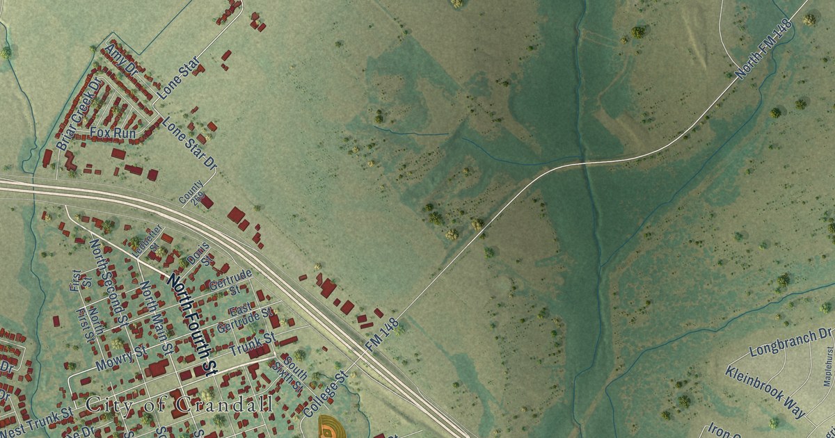 Map of Crandall, Texas in 2026