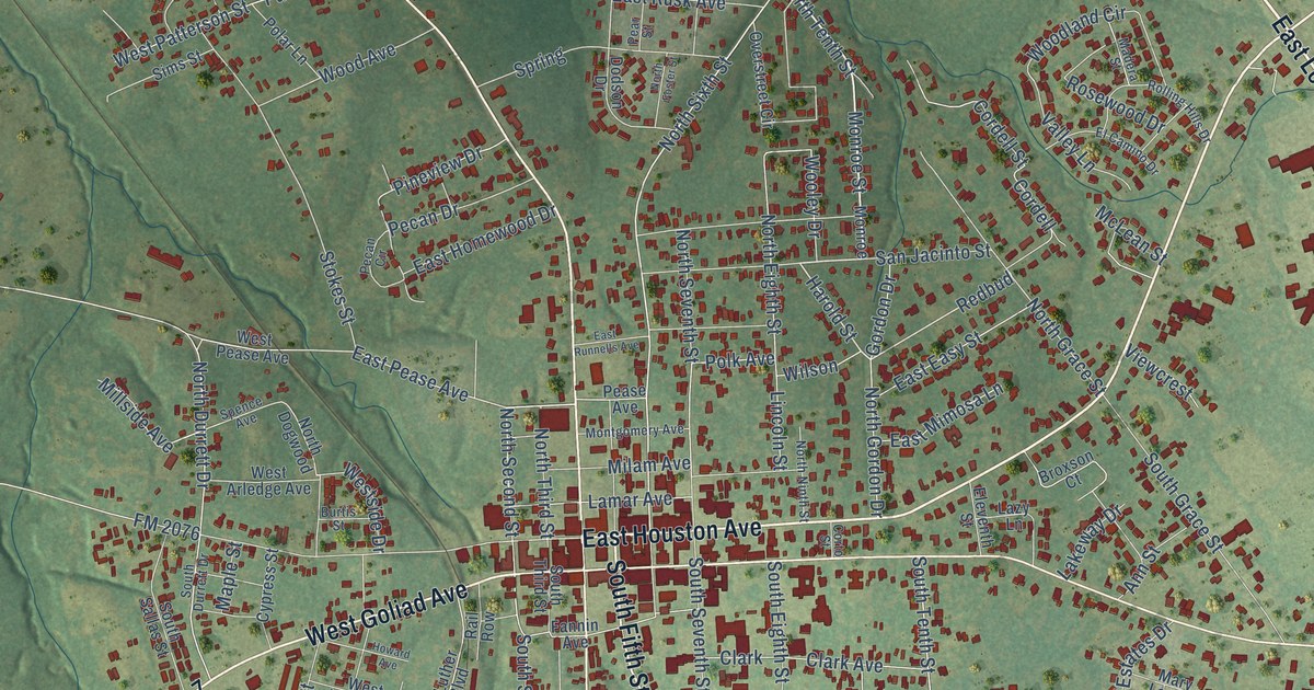 Map of Crockett, Texas in 2026