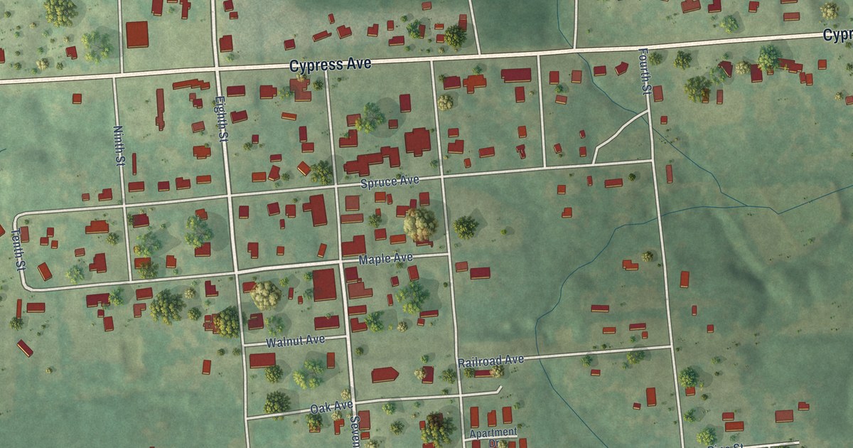 Map of Cushing, Texas in 2026