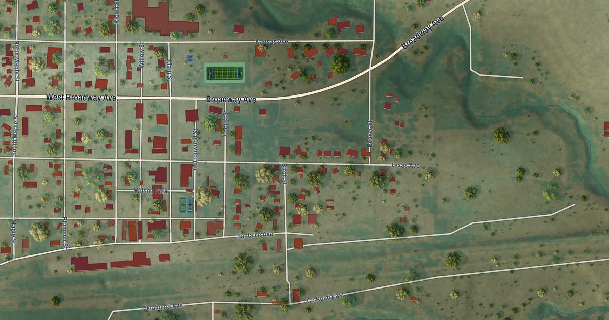 Map of Darrouzett, Texas in 2026