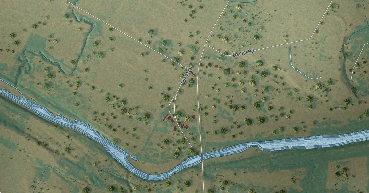 Map of Dennis, Texas in 2026