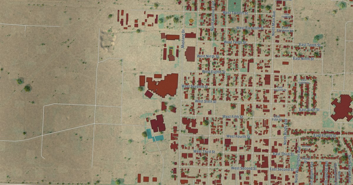 Map of Denver City, Texas in 2026