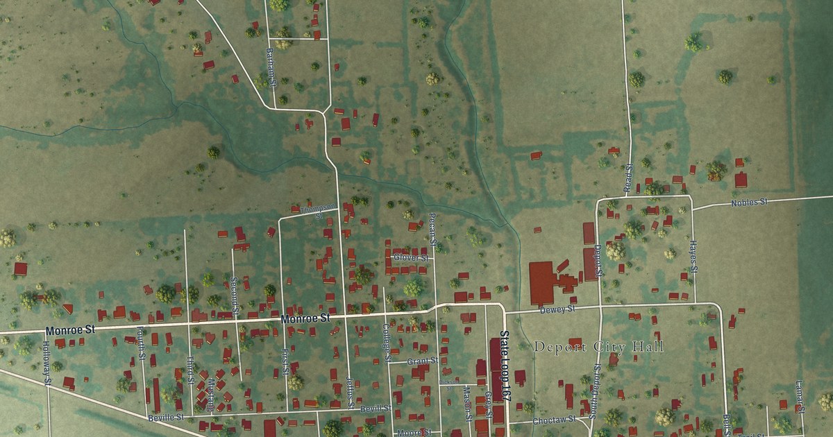 Map of Deport, Texas in 2026