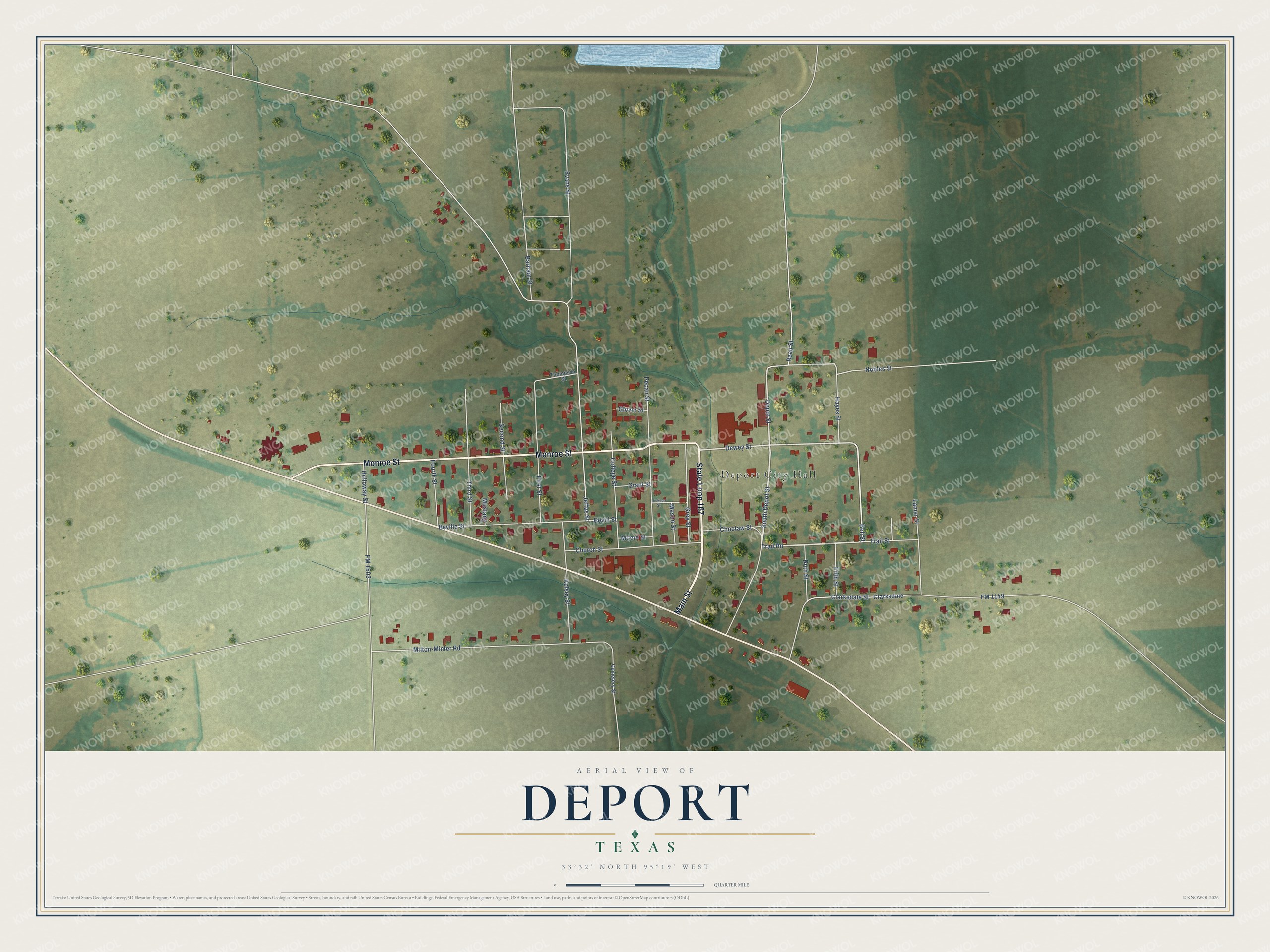 Watermarked full-map preview of Deport, Texas