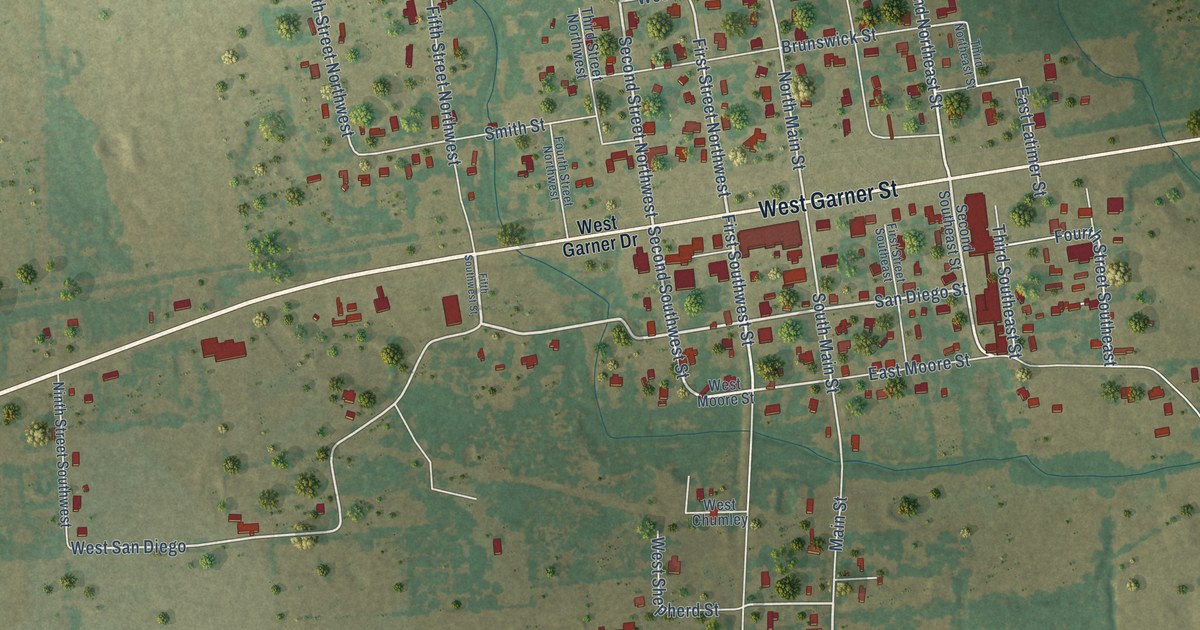 Map of Detroit, Texas in 2026