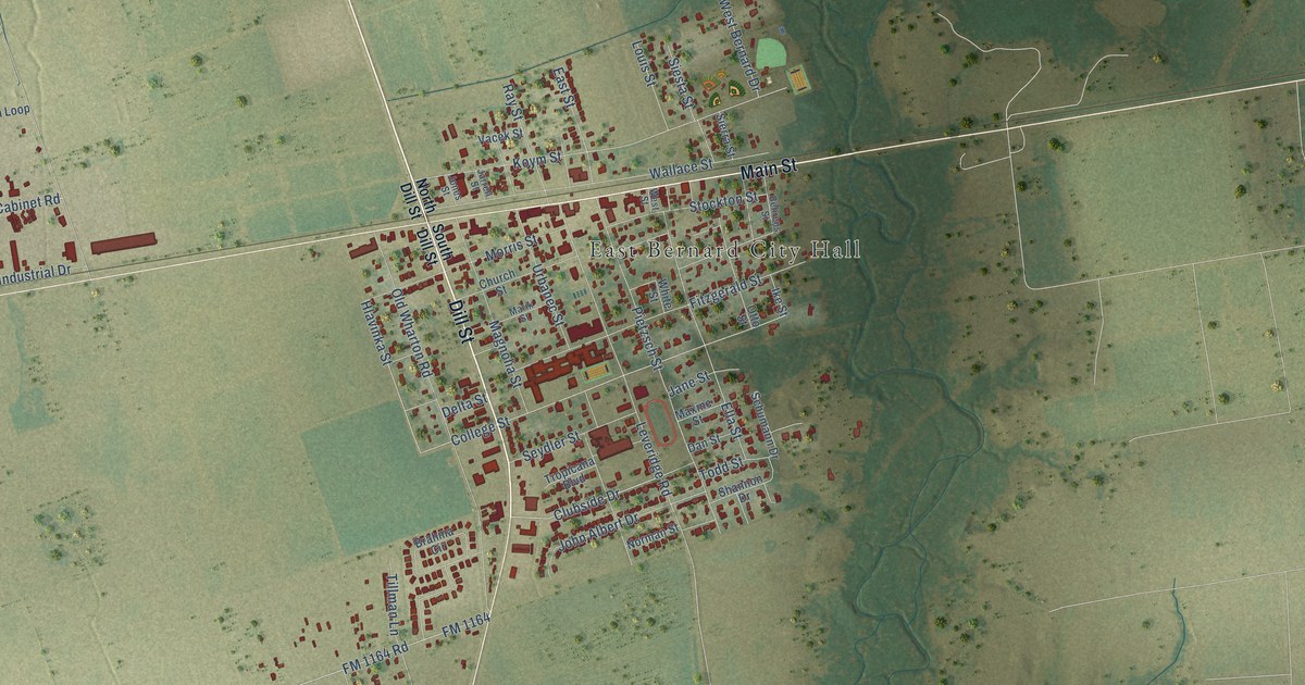 Map of East Bernard, Texas in 2026