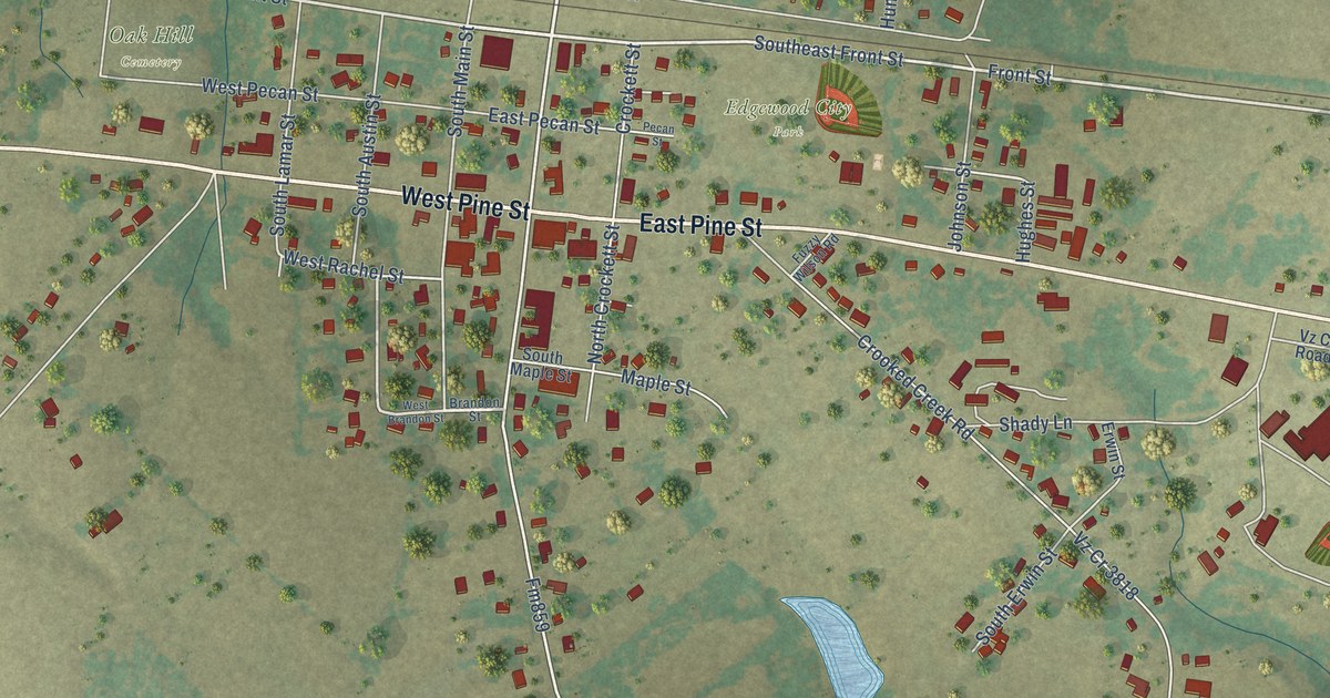 Map of Edgewood, Texas in 2026