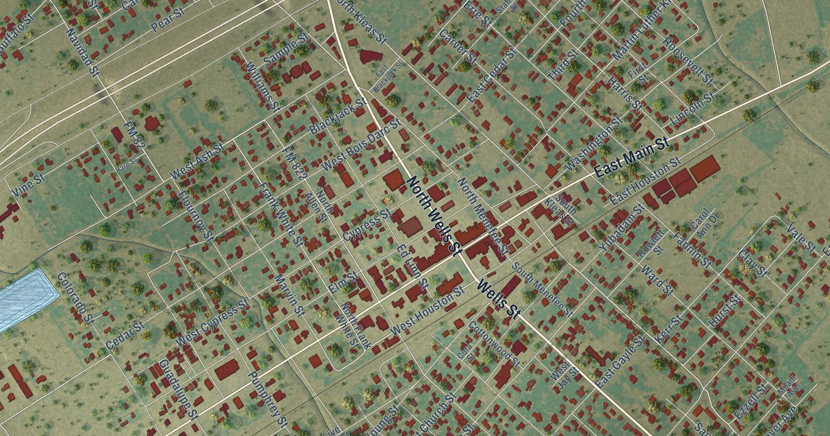 Map of Edna, Texas in 2026