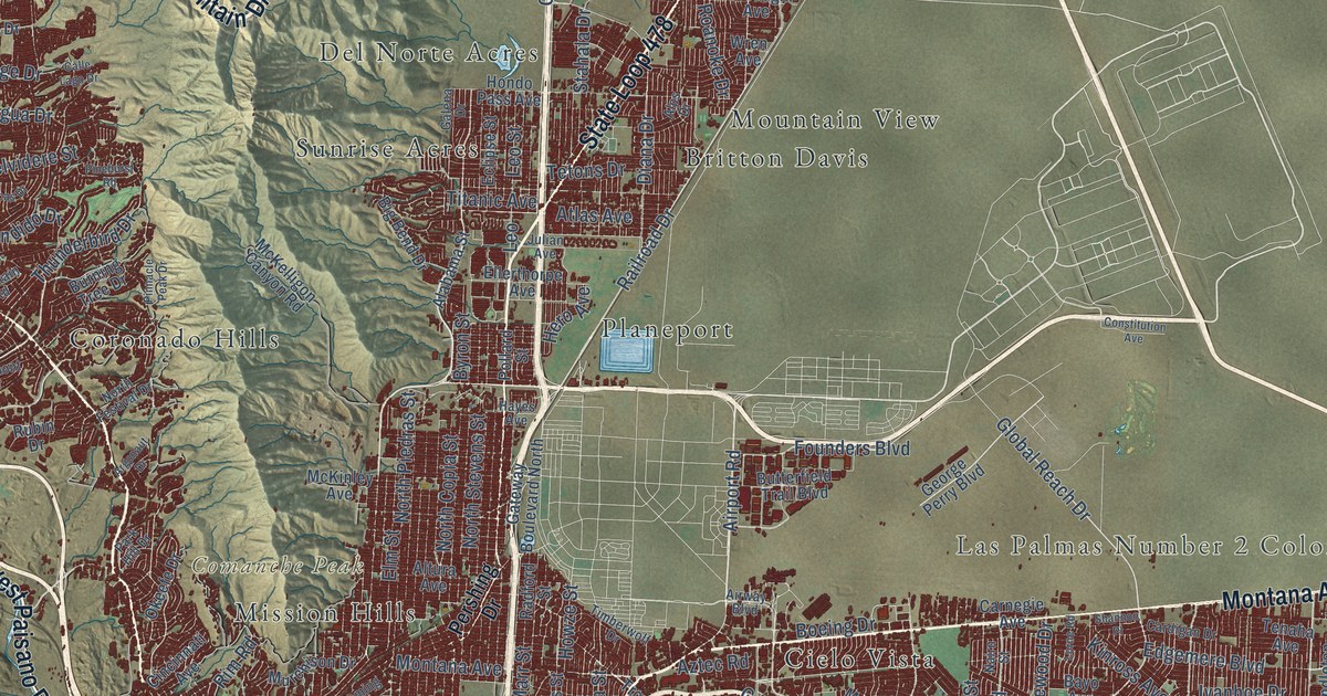 Map of El Paso, Texas in 2026