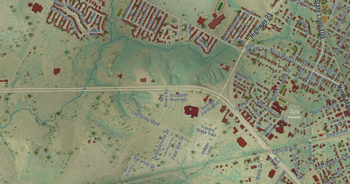 Map of Elgin, Texas in 2026