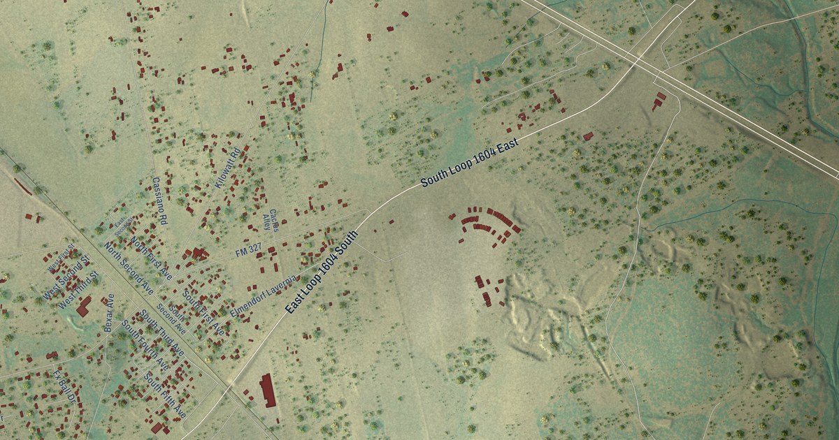 Map of Elmendorf, Texas in 2026