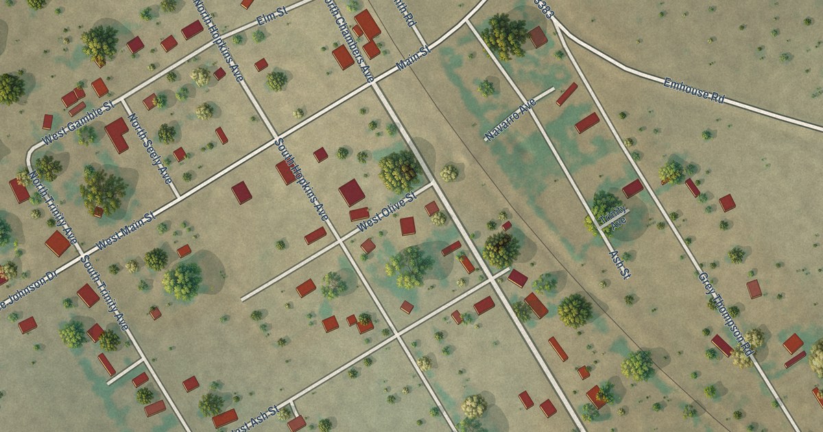 Map of Emhouse, Texas in 2026