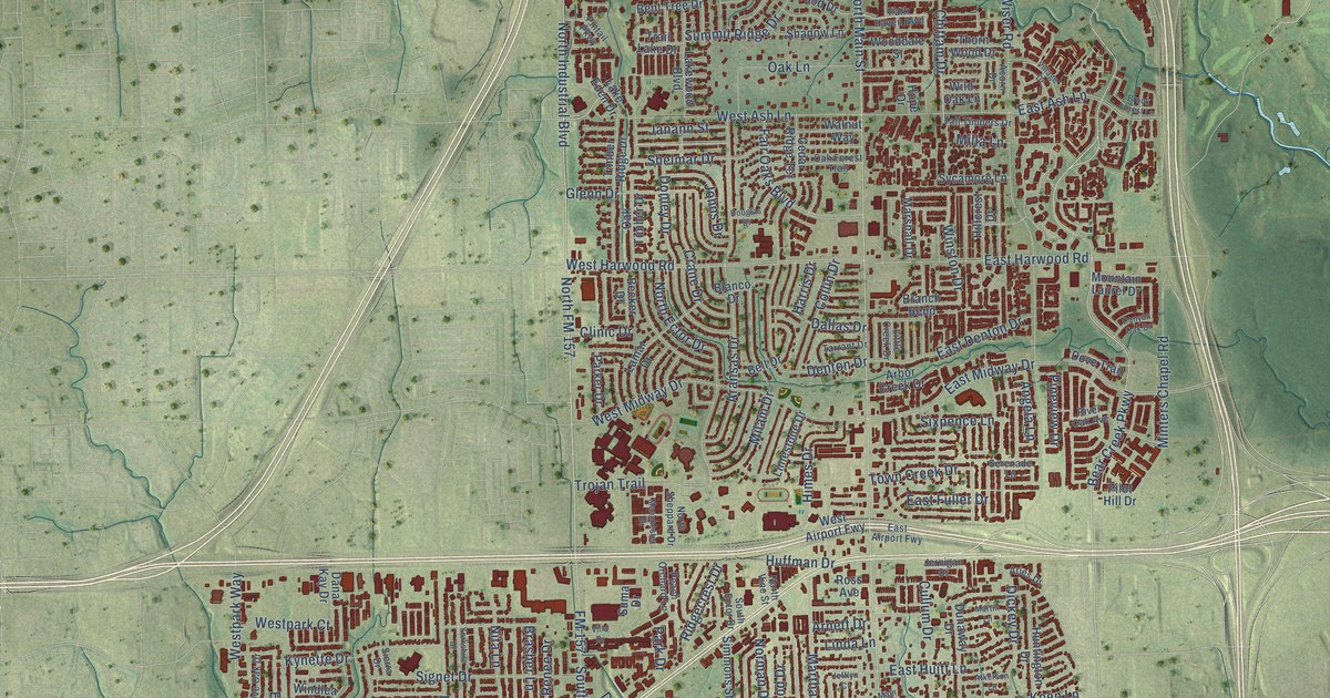 Map of Euless, Texas in 2026