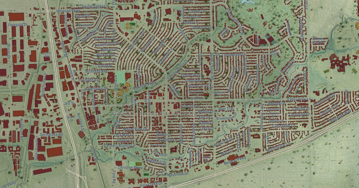 Map of Farmers Branch, Texas in 2026