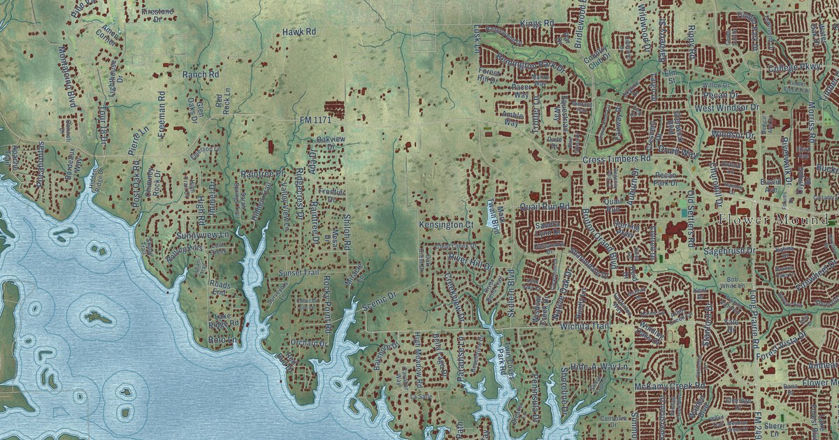 Map of Flower Mound, Texas in 2026