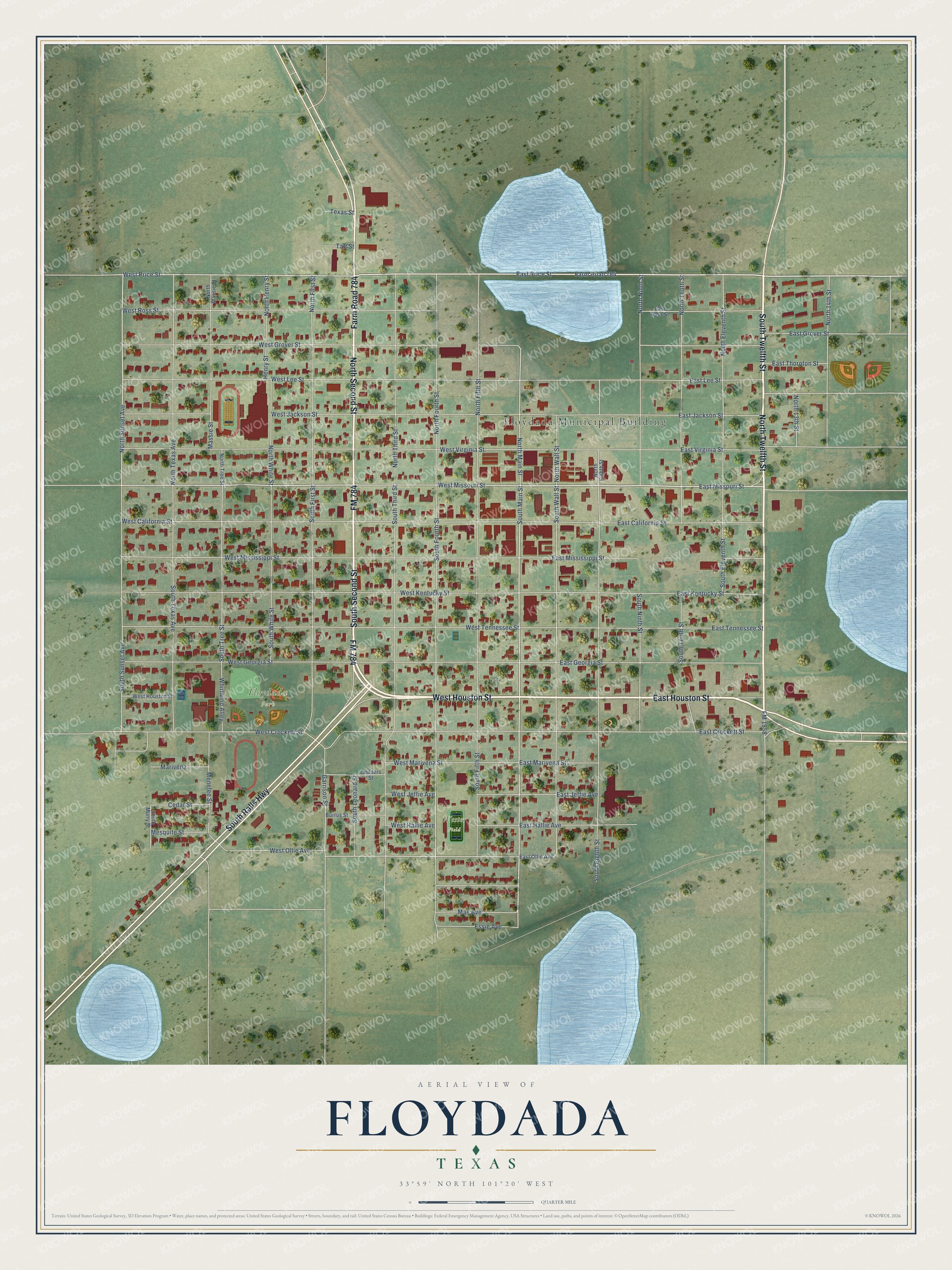 Watermarked full-map preview of Floydada, Texas