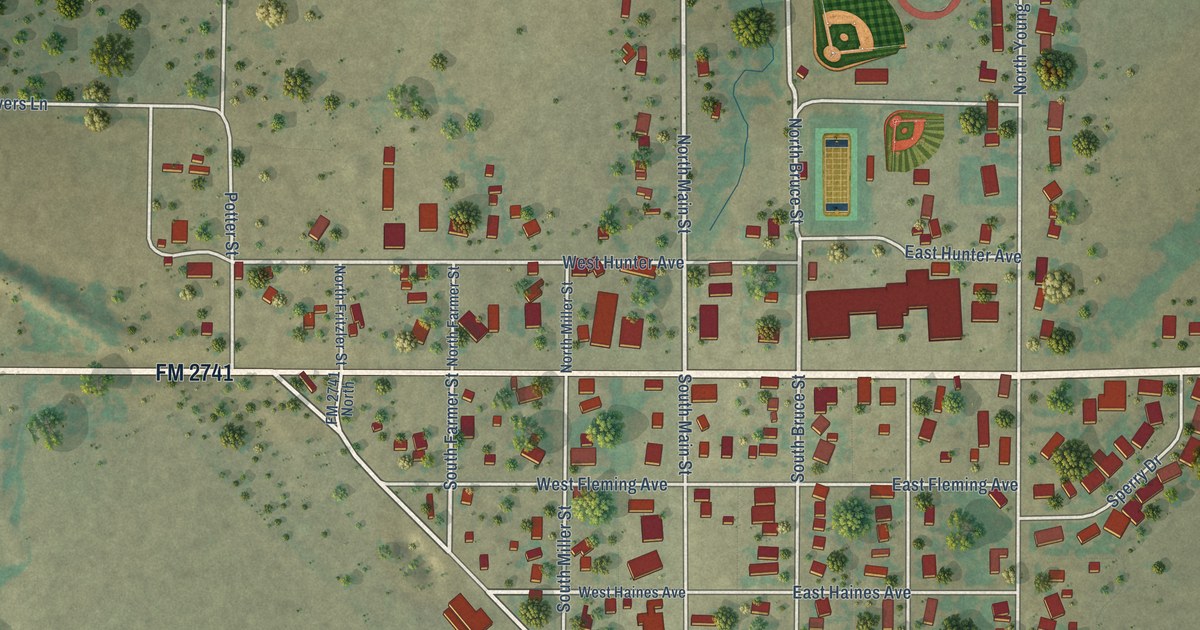 Map of Follett, Texas in 2026