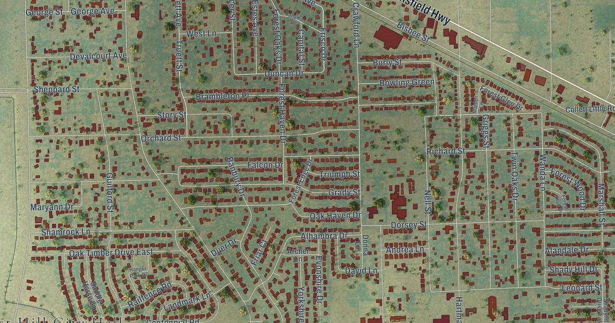 Map of Forest Hill, Texas in 2026