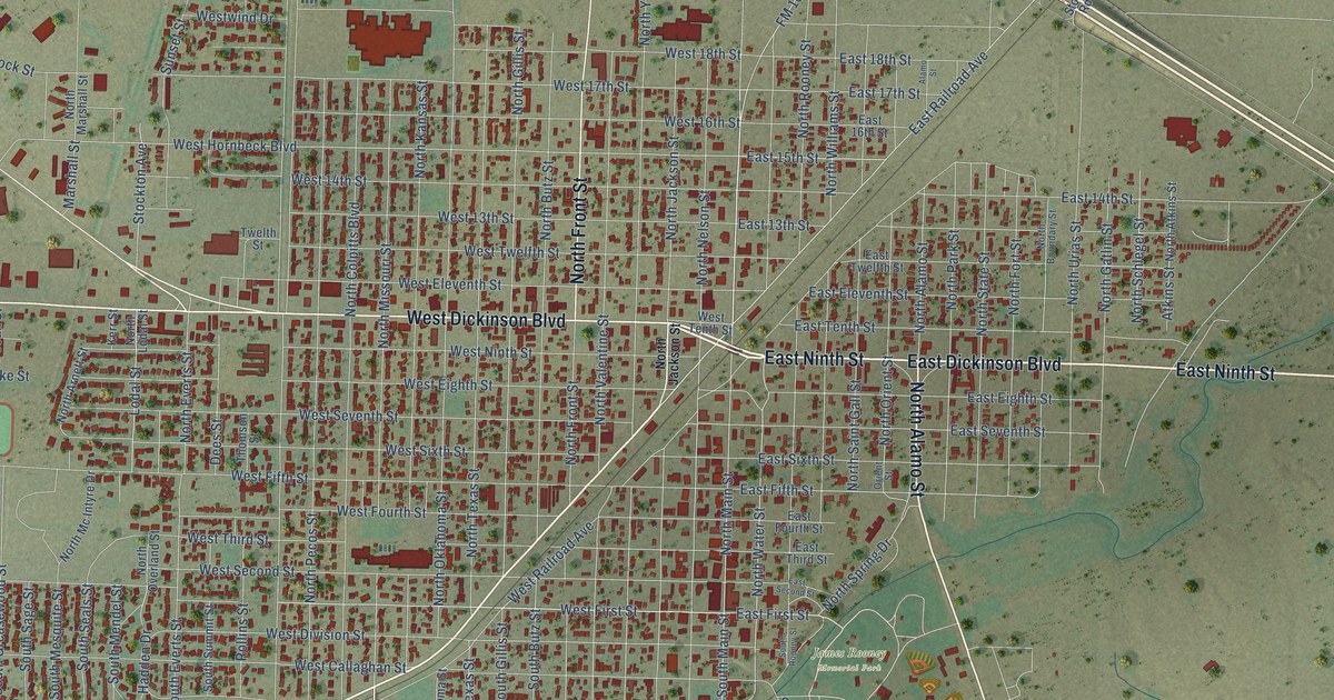 Map of Fort Stockton, Texas in 2026