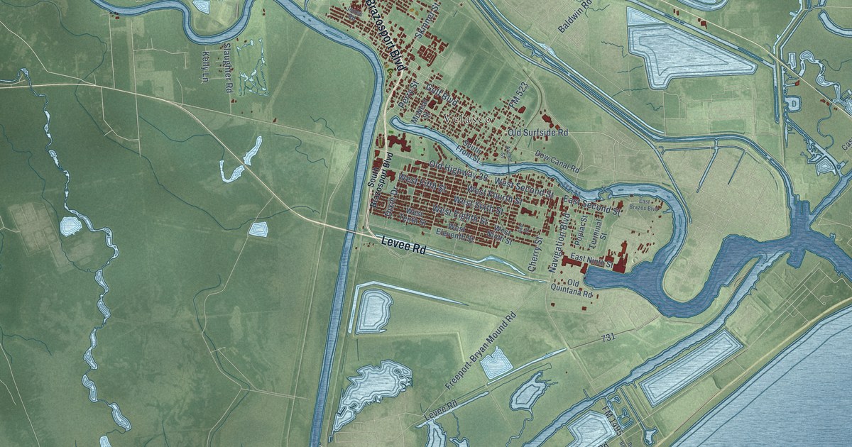 Map of Freeport, Texas in 2026