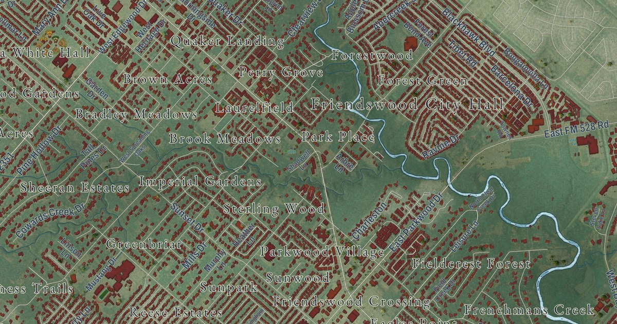 Map of Friendswood, Texas in 2026